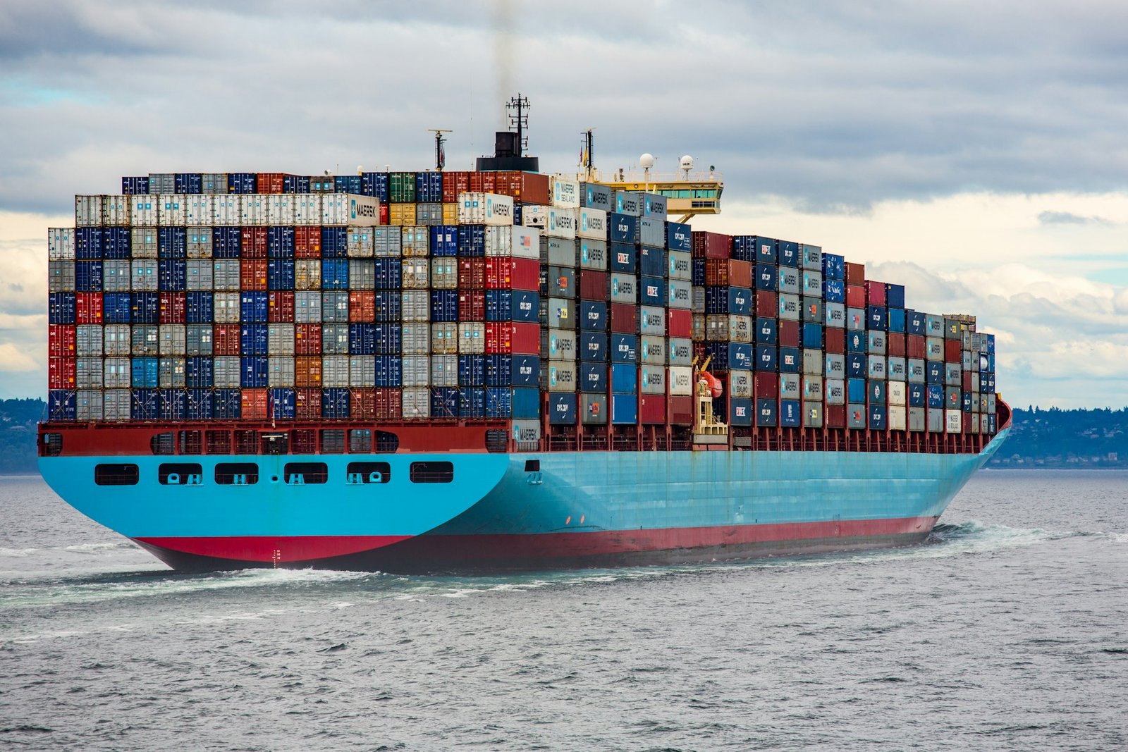 Container ship carrying cargo